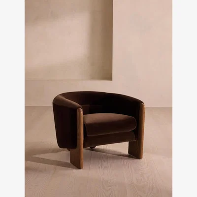 Soho Home Winnie Armchair, Velvet, Chocolate