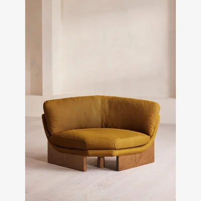 Soho Home Tellis Corner Chair, Linen, Turmeric, UK