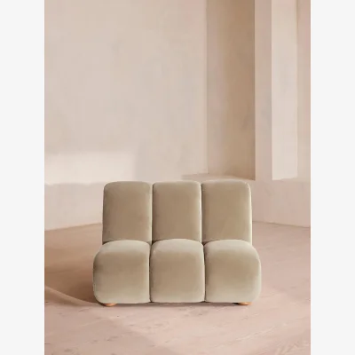 Soho Home Noelle Modular Armchair, Velvet, Oyster, UK