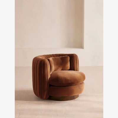 Soho Home Vivienne Armchair, Velvet, Cinnamon, UK