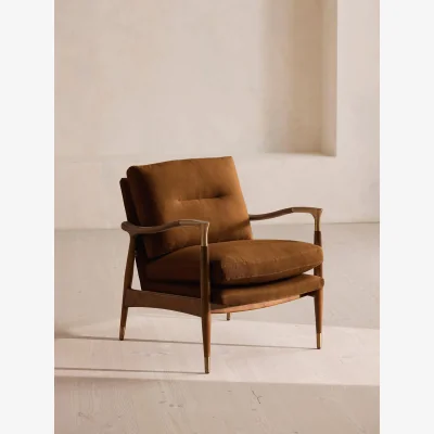 Soho Home Theodore Armchair, Linen, Terracotta, UK