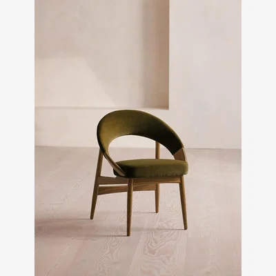 Soho Home Lachlan Dining Chair, Velvet, Olive
