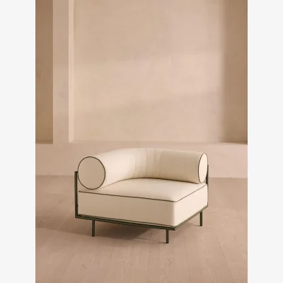 Soho Home Gaspard Outdoor Corner Module, Linen, Off White
