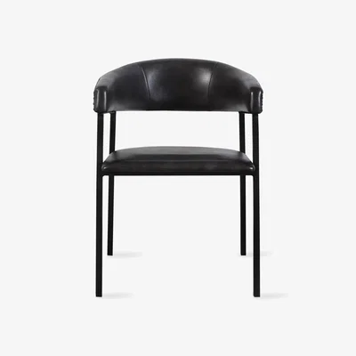 Sazy Tybalt Leather Accent Chair, Black