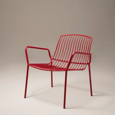 Sazy Frame Metal Lounge Chairs, (Set of 2)