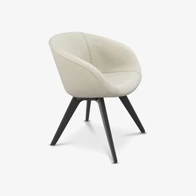 Tom Dixon Tom Dixon - Scoop Chair Low Back Black Oak Leg Micro Boucle 0202