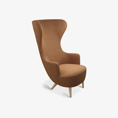 Tom Dixon Tom Dixon - Wingback Chair Natural Leg Melange Nap 0351