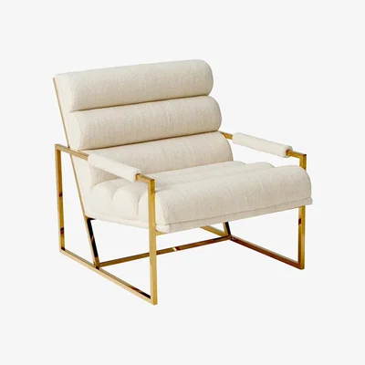 Tobias Oliver Jonathan Adler I Channeled Goldfinger Lounge Chair I Belfast Stone