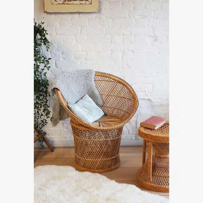Urban Outfitters Urban Renewal Vintage Cane Tub Chair - Neutral 80cm x 73cm x 60cm at Urban Outfitters