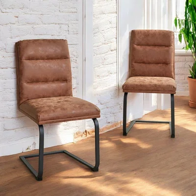 Woods Furniture Industrial Dining Chair - Tan Set of 2