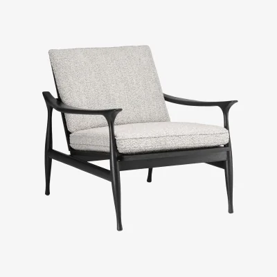 Westwing Bouclé & Mindi Wood Armchair Manzo