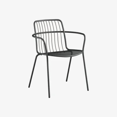 Westwing Stackable Garden Chairs Alisea with Armrests, Set of 2
