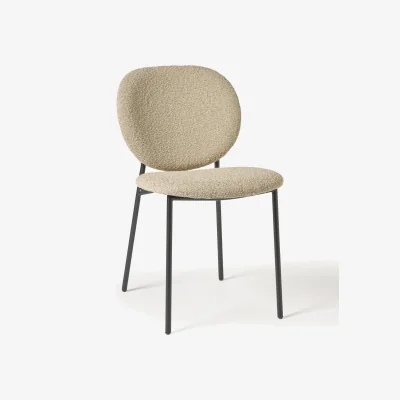 Westwing Upholstered Bouclé Dining Chairs Ulrica, Set of 2