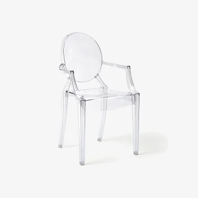 Westwing Design Dining Chair Louis Ghost with Armrests