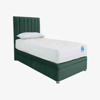 Furniture Village Sleep Story - Deluxe Firm Power Ottoman Divan Set - Small Single - Plush Emerald