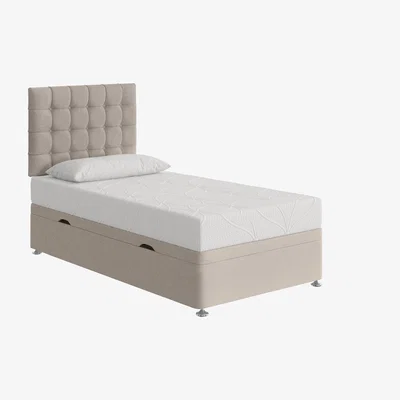 Furniture Village Sleep Story - Cool Gel 2000 Side Lift Ottoman Divan Set - Single - White