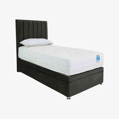 Furniture Village Sleep Story - Deluxe Firm Power Ottoman Divan Set - Small Single - Iron Tweed