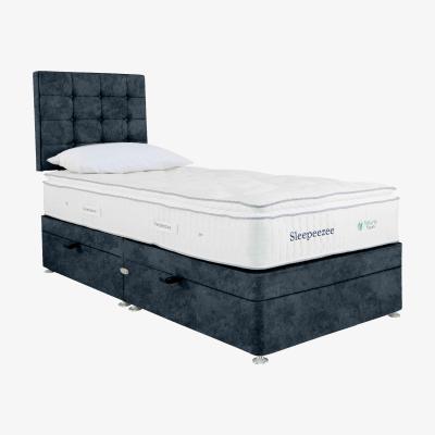 Furniture Village Sleepeezee - Natural Touch 2000 Pillowtop Side Ottoman Divan Set - Single - Daytona Ocean
