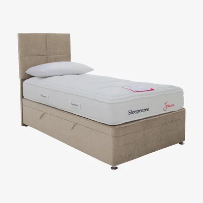 Furniture Village Sleepeezee - Jessica Side Ottoman Divan Set - Single - Beige