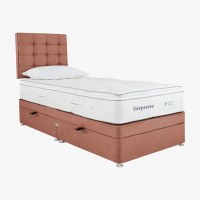 Furniture Village Sleepeezee - Natural Touch 2000 Pillowtop Side Ottoman Divan Set - Single - Orange