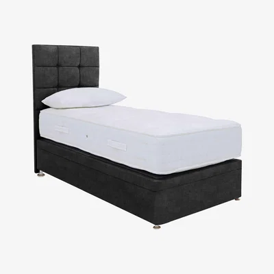Furniture Village Firm Sleep 1500 Power Ottoman Divan Set - Small Single - Linoso Granite