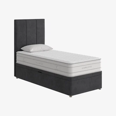 Furniture Village True Gel 5000 Side Ottoman Divan Set - Single - Black