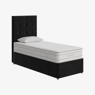 Furniture Village True Gel 10000 End Ottoman Divan Set - Single - Black