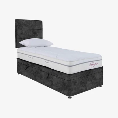 Furniture Village Sleepeezee - Memory Touch Ortho Side-lift Ottoman Divan Set - Single - Daytona Coal