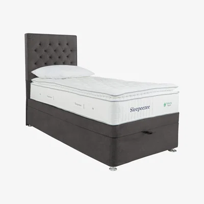 Furniture Village Sleepeezee - Natural Touch 3000 Pillowtop End Ottoman Divan Set - Single - Grey
