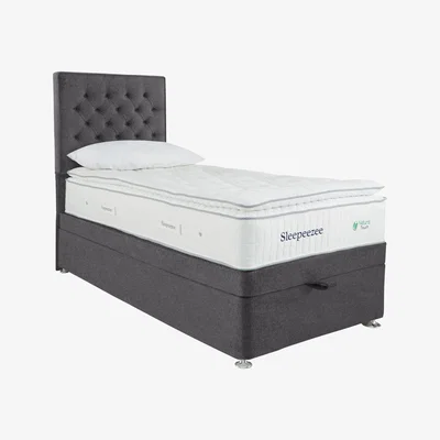 Furniture Village Sleepeezee - Natural Touch 3000 Pillowtop End Ottoman Divan Set - Single - Grey