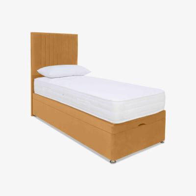 Furniture Village Sleep Story - Firm Gel Manual End Ottoman Divan Set - Small Single - Plush Corn