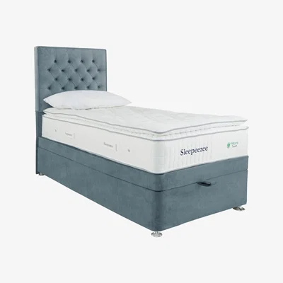 Furniture Village Sleepeezee - Natural Touch 3000 Pillowtop End Ottoman Divan Set - Single - Blue