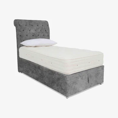 Furniture Village Hypnos - Luxury Firm 4 Ottoman Divan Set - Single - Daytona Pebble