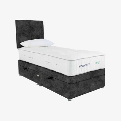 Furniture Village Sleepeezee - Natural Touch 3000 Side Ottoman Divan Set - Single - Daytona Coal