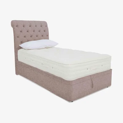 Furniture Village Hypnos - Luxury Firm 3 Ottoman Divan Set - Single - Tweed Rose