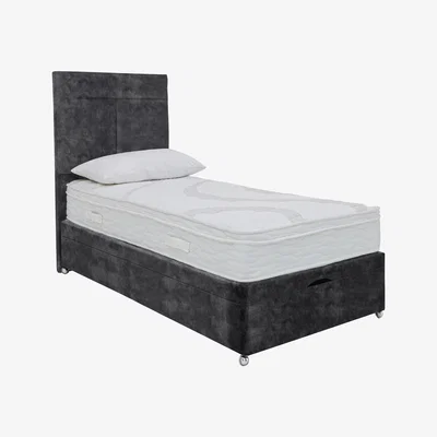 Furniture Village Sleep Story - Latex 3400 End Lift Ottoman Divan Set - Small Single - Black