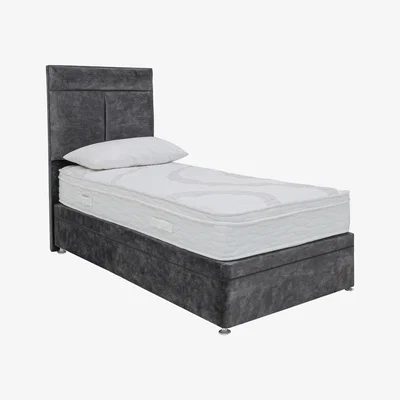 Furniture Village Sleep Story - Latex 3400 Side Ottoman Divan Set - Single - Black