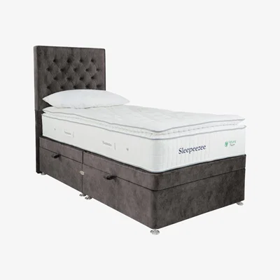 Furniture Village Sleepeezee - Natural Touch 3000 Pillowtop Side Ottoman Divan Set - Single - Brown