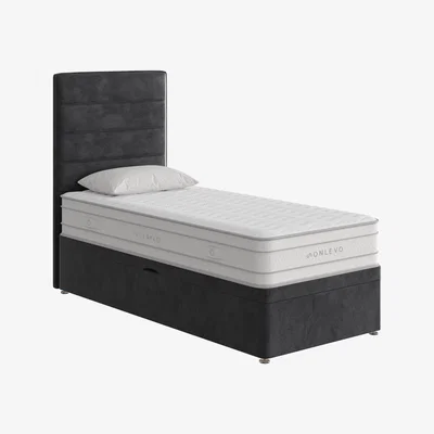 Furniture Village True Gel 7500 Side Ottoman Divan Set - Single - Grey
