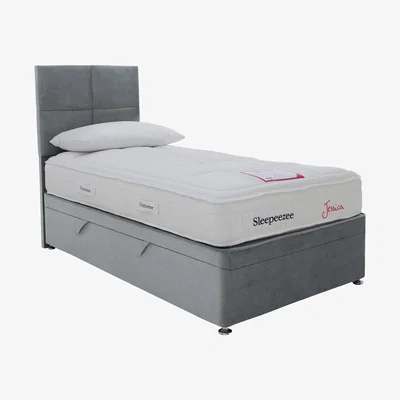 Furniture Village Sleepeezee - Jessica Side Ottoman Divan Set - Single - Grey