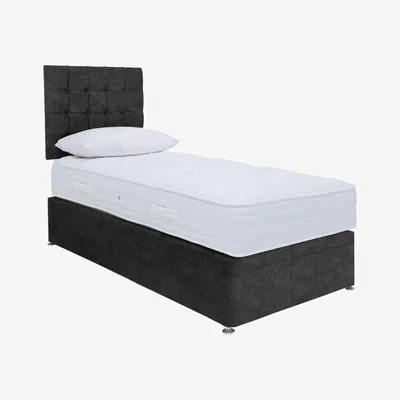 Furniture Village Sleep Story - Ergo 1000 Power Ottoman Divan Set - Single - Linoso Granite