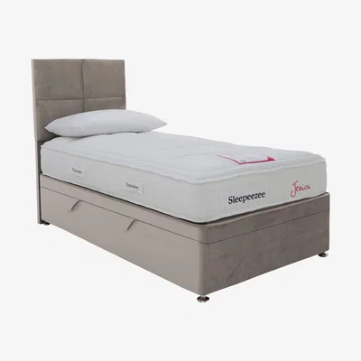 Furniture Village Sleepeezee - Jessica Side Ottoman Divan Set - Single - Grey