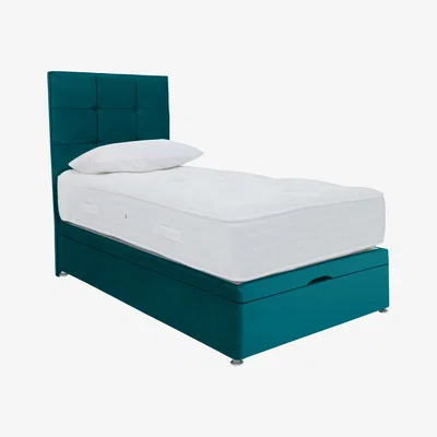 Furniture Village Sleep Story - Luxury 2000 End Ottoman Divan Set - Small Single - Teal
