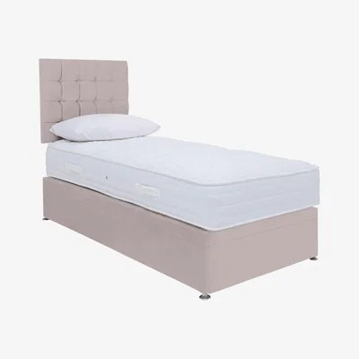 Furniture Village Sleep Story - Ergo 1000 Power Ottoman Divan Set - Small Single - Plush Argent