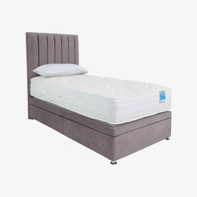 Furniture Village Sleep Story - Deluxe Firm Power Ottoman Divan Set - Small Single - Pebble Tweed