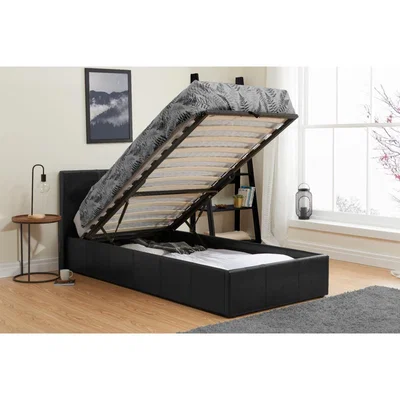 Oak&More Natalia Black Single Ottoman Bed
