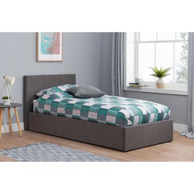 Oak&More Natalia Grey Fabric Single Ottoman Bed