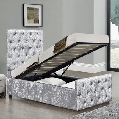 The Range Crushed Velvet Diamante Chesterfield Ottoman Bed - Single