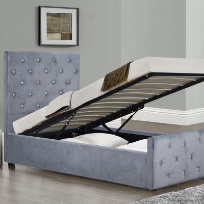 The Range Plush Velvet Diamante Chesterfield Ottoman Bed - Single