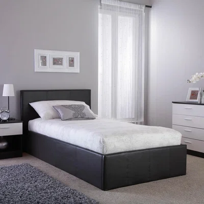 The Range Side Lift Ottoman Bed - Black / Single